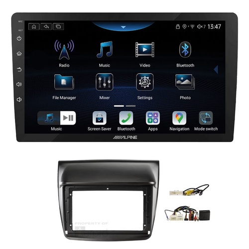 Alpine INE-AX809 9" Wireless Apple CarPlay and Wireless Android Auto Head Unit with Aerpro AKMB2 9 Inch install kit to suit Mitsubishi triton & challe
