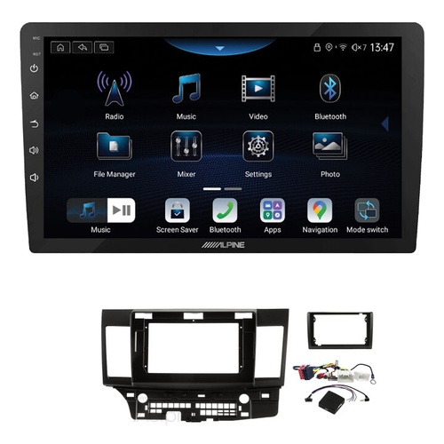 Alpine INE-AX809 9" Wireless Apple CarPlay and Wireless Android Auto Head Unit with Aerpro AKMB4 9/10 Inch install kit to suit Mitsubishi lancer 2007-