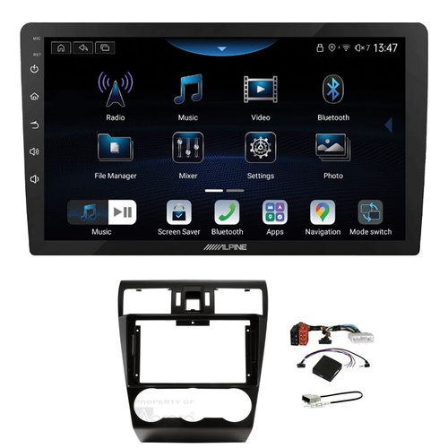 Alpine INE-AX809 9" Wireless Apple CarPlay and Wireless Android Auto Head Unit with Aerpro AKSU1 9 Inch install kit to suit Subaru various 2012-2015