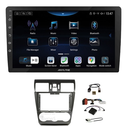 Alpine INE-AX809 9" Wireless Apple CarPlay and Wireless Android Auto Head Unit with Aerpro AKSU12 9 Inch install kit to suit Subaru wrx 2014-2015