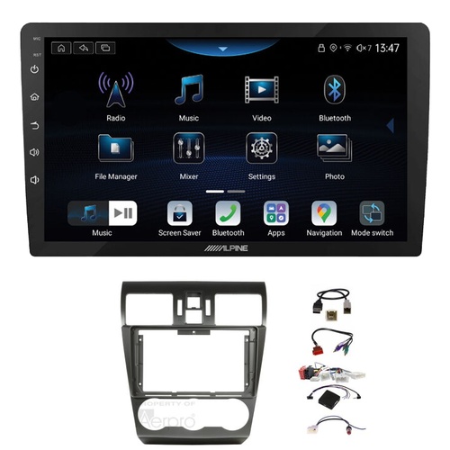 Alpine INE-AX809 9" Wireless Apple CarPlay and Wireless Android Auto Head Unit with Aerpro AKSU13 9 Inch install kit to suit Subaru wrx 2014-2015