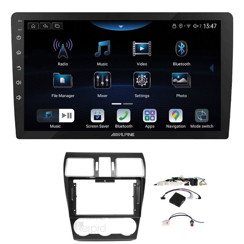 Alpine INE-AX809 9" Wireless Apple CarPlay and Wireless Android Auto Head Unit with Aerpro AKSU3 9 Inch install kit to suit Subaru 2015-2021