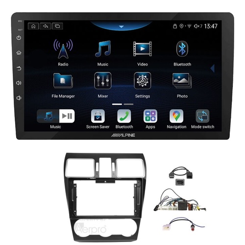Alpine INE-AX809 9" Wireless Apple CarPlay and Wireless Android Auto Head Unit with Aerpro AKSU4 9 Inch install kit to suit Subaru 2015-2021