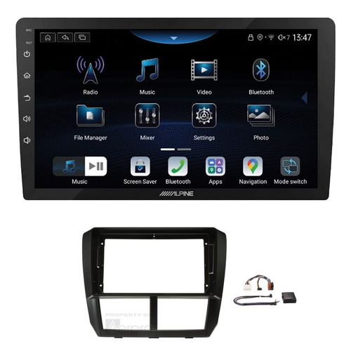 Alpine INE-AX809 9" Wireless Apple CarPlay and Wireless Android Auto Head Unit with Aerpro AKSU5 9 Inch install kit to suit Subaru 2007-2011