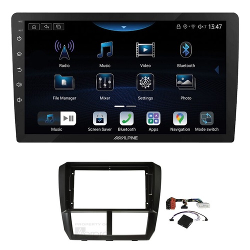 Alpine INE-AX809 9" Wireless Apple CarPlay and Wireless Android Auto Head Unit with Aerpro AKSU6 9 Inch install kit to suit Subaru 2011-2014