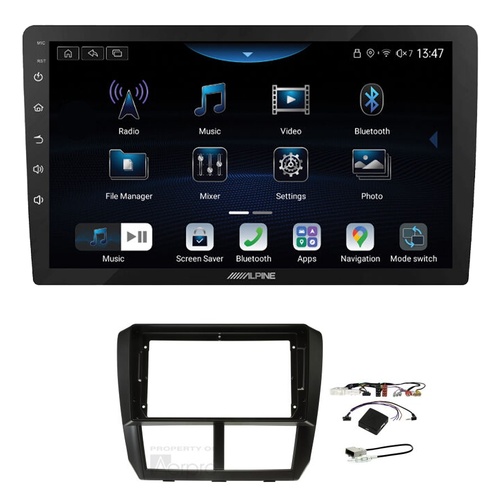 Alpine INE-AX809 9" Wireless Apple CarPlay and Wireless Android Auto Head Unit with Aerpro AKSU7 9 Inch install kit to suit Subaru 2007-2014