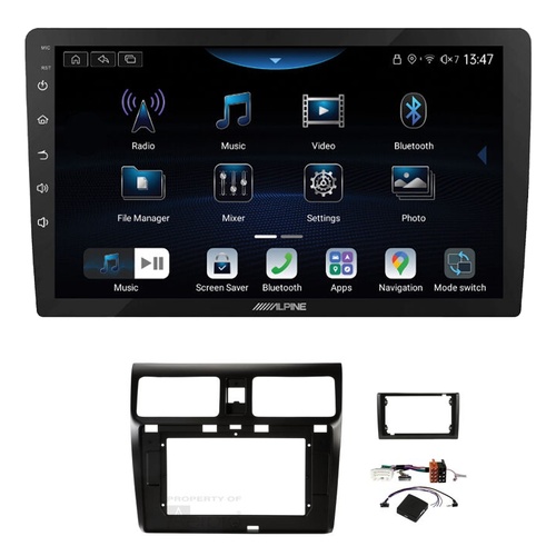 Alpine INE-AX809 9" Wireless Apple CarPlay and Wireless Android Auto Head Unit with Aerpro AKSZ1 9/10 Inch install kit to suit Suzuki swift 2005-2010