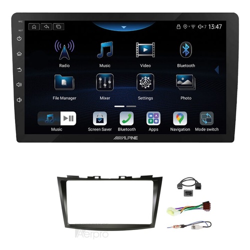 Alpine INE-AX809 9" Wireless Apple CarPlay and Wireless Android Auto Head Unit with Aerpro AKSZ2 9 Inch install kit to suit Suzuki swift 2011-2017