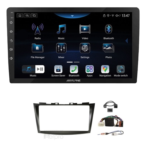 Alpine INE-AX809 9" Wireless Apple CarPlay and Wireless Android Auto Head Unit with Aerpro AKSZ4 9 Inch install kit to suit Suzuki swift 2011-2017