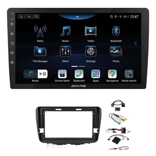 Alpine INE-AX809 9" Wireless Apple CarPlay and Wireless Android Auto Head Unit with Aerpro AKSZ8 9 Inch install kit to suit Suzuki baleno 2016-2022