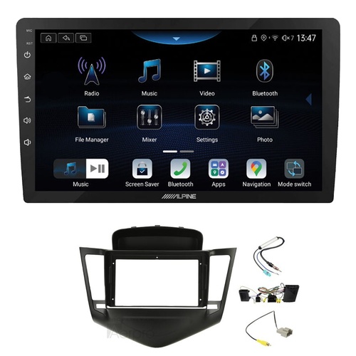 Alpine INE-AX809 9" Wireless Apple CarPlay and Wireless Android Auto Head Unit with Aerpro AKTGM2 9 Inch install kit to suit Holden cruze 2009-2016