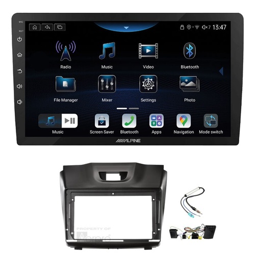 Alpine INE-AX809 9" Wireless Apple CarPlay and Wireless Android Auto Head Unit with Aerpro AKTGM9B 9 Inch install kit to suit Holden colorado 2014-201