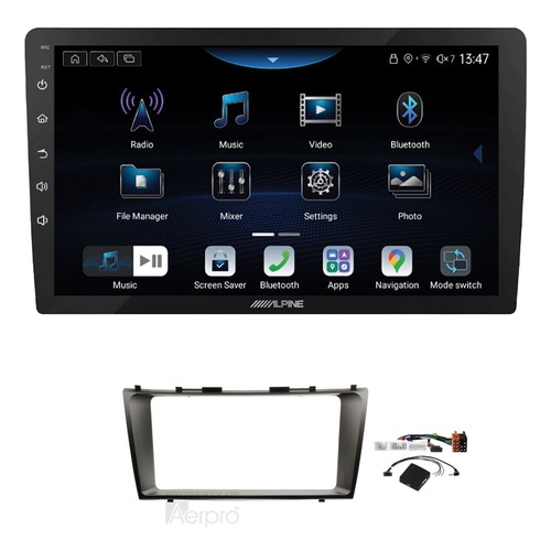 Alpine INE-AX809 9" Wireless Apple CarPlay and Wireless Android Auto Head Unit with Aerpro AKTO1 9 Inch install kit to suit Toyota camry 2006-2011