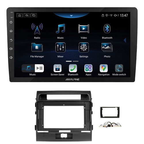Alpine INE-AX809 9" Wireless Apple CarPlay and Wireless Android Auto Head Unit with Aerpro AKTO18 9 Inch install kit to suit Toyota landcruiser 200 se