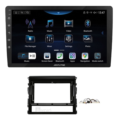 Alpine INE-AX809 9" Wireless Apple CarPlay and Wireless Android Auto Head Unit with Aerpro AKTO26 9 Inch install kit to suit Toyota landcruiser 200