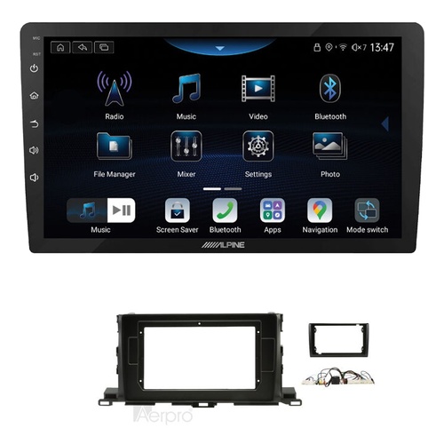 Alpine INE-AX809 9" Wireless Apple CarPlay and Wireless Android Auto Head Unit with Aerpro AKTO37 9/10 Inch install kit to suit Toyota kluger 2014-201