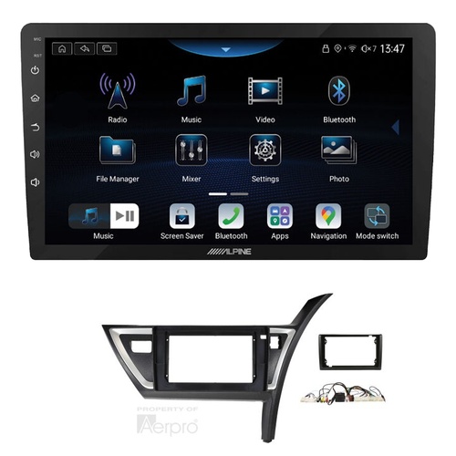 Alpine INE-AX809 9" Wireless Apple CarPlay and Wireless Android Auto Head Unit with Aerpro AKTO39 9/10 Inch install kit to suit Toyota corolla hatch 2