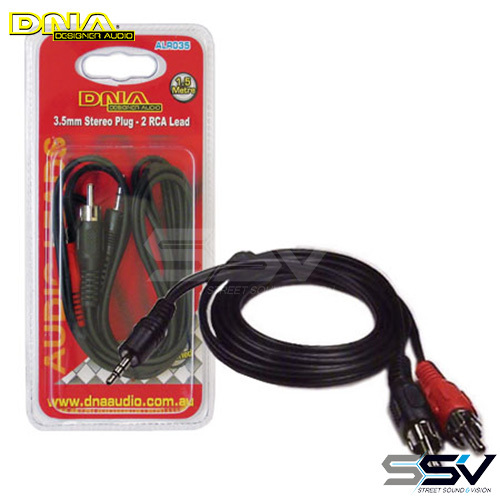 DNA ALR035 3.5mm St Plug- 2 RCA Lead 1.5m
