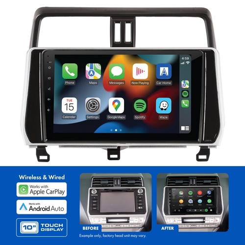 Aerpro AMATO22 10" Wireless CarPlay & Android Auto Multimedia Receiver To Suit Toyota Prado GXL 2017-2020