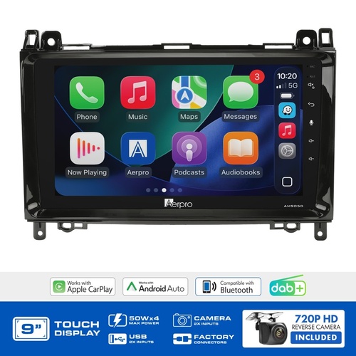 Aerpro AMDMC3 9" Wireless CarPlay & Android Auto Multimedia Kit To Suit Mercedes-Benz Vito 2015-2021