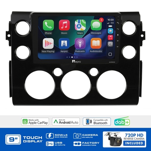 Aerpro AMDTO31 9" Wireless CarPlay & Android Auto Multimedia Kit To Suit Toyota FJ Cruiser 2011