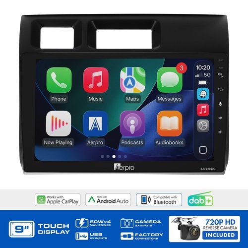 Aerpro AMDTO35 9" Wireless CarPlay & Android Auto Multimedia Kit To Suit Toyota LandCruiser 70 Series 2023-on
