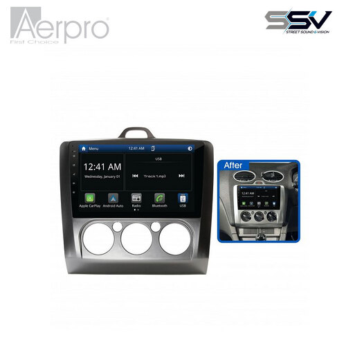 Aerpro AMFO9 9" Multimedia receiver to suit Ford focus 2005-2009 - manual climate control