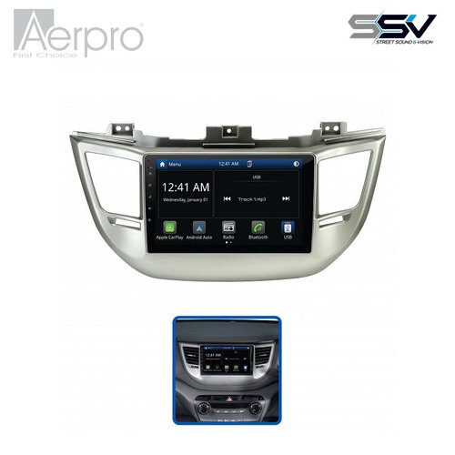 Aerpro AMHY12 9" Multimedia receiver to suit Hyundai tucson 2017-2018 - factory navigation models