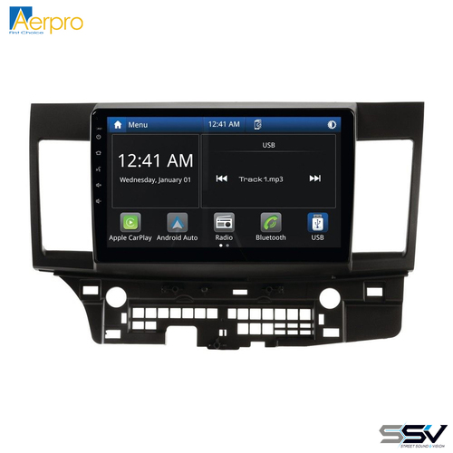 Aerpro AMMB4 10" Wireless Apple CarPlay Android Auto Head Unit To Suit Mitsubishi Lancer 2007-2010 Non-Amplified