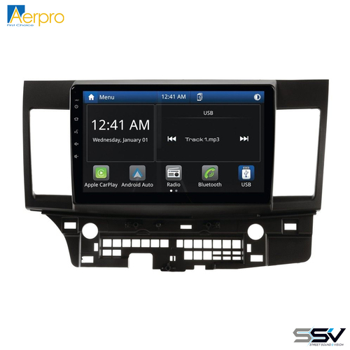 Aerpro AMMB6 10" Wireless Apple CarPlay Android Auto Head Unit To Suit Mitsubishi Lancer 2007-2013 Rockford Amplified