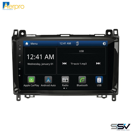 Aerpro AMMC2 9" Wireless Apple CarPlay Android Auto Head Unit To Suit Mercedes & VW Various Models 05-18 Non-Amplified