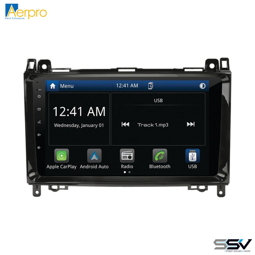 Aerpro AMMC3 9" Wireless Apple CarPlay Android Auto Head Unit To Suit Mercedes Vito 15-21