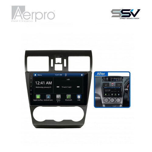 Aerpro AMSU12 9" Multimedia receiver to suit Subaru wrx 2014-2015 - without navigation