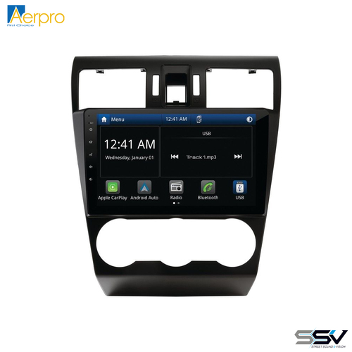 Aerpro AMSU2 9" Wireless Apple CarPlay Android Auto Head Unit To Suit Subaru Forester 2013-14 Impreza 2012-14 XV 2012-15 with 6.1" Screen