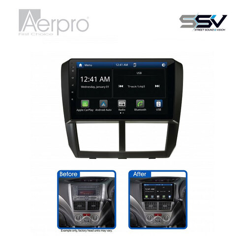 Aerpro AMSU5 9" Multimedia receiver to suit Subaru forester 2007-2011 , impreza 2007-2011 & wrx 2007-2011 - without navigation, without phone buttons