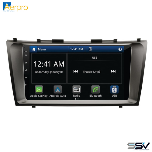 Aerpro AMTO1 9" Wireless Apple CarPlay Android Auto Head Unit To Suit Toyota Camry/Aurion 06-11 Non-Amplified