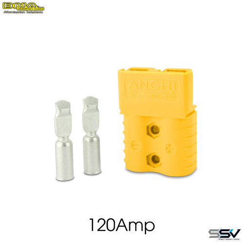 DNA AND120Y 120 Amp Heavy Duty Anderson Battery Connector - Yellow