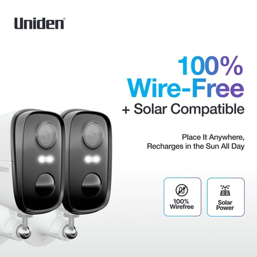 Uniden App Cam SOLO X2K-2 2K Wire-Free Security Camera Twin Pack