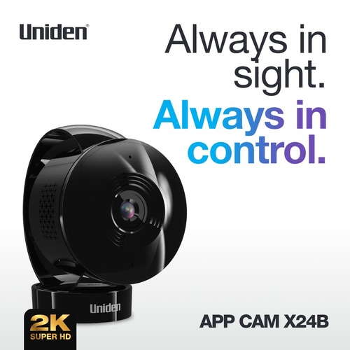 Uniden App Cam X24B 2K Indoor Wi-Fi Security Camera - Black