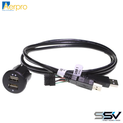Aerpro APUSBD55 Dual USB charge/data socket replacement cigarette lighter socket mount