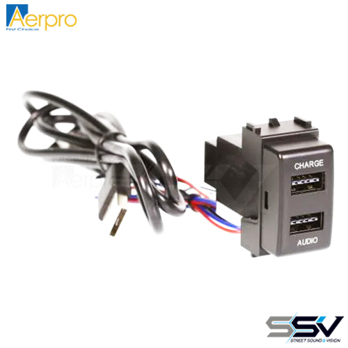 Aerpro APUSBNS2  APUSBNS2 Dual USB charge & sync to suit Nissan 21mm x 36mm