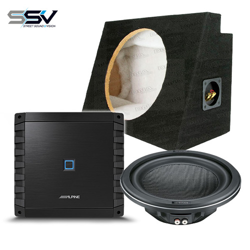 Alpine Mono Amp with Kenwood Sub & Subwoofer Enclosure To Suit VY/VZ Commodore