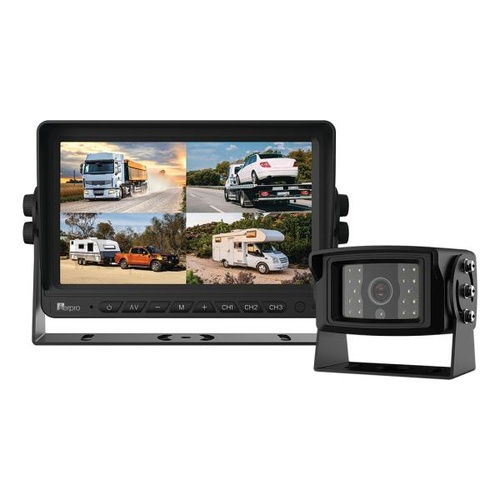AVK7Q1 7" Heavy duty ahd quad view monitor 1080p camera kit with dvr