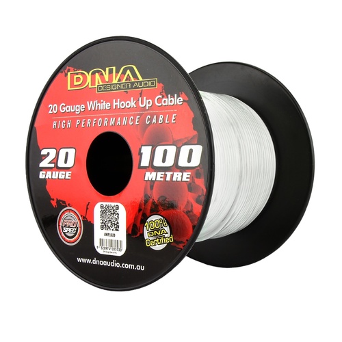 DNA AWP1620 20 Gauge Single Core Power Cable White 100m Roll