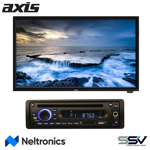 Media Player To Suit Caravans Axis AX1932 12/24/240V 32" TV with DVD player + Single Din 12/24v DVD