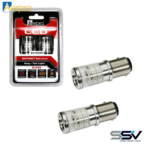 Aerpro BA15D48R 48 SMD LEDs stop/tail light, bayonet red (dual)