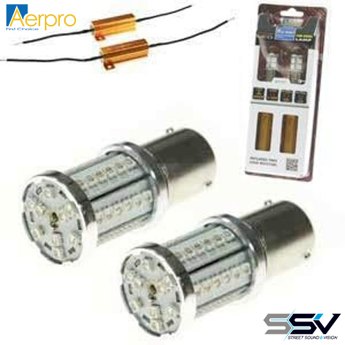 Aerpro BA15S45A Replacement Bulbs BA15S Bayonet Single Pole 45 LED Amber