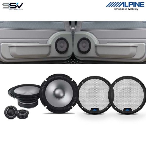 Front Door Pods & Speakers to suit Toyota Landcruiser 70 Series with Alpine S2-S65C & Speaker Grilles