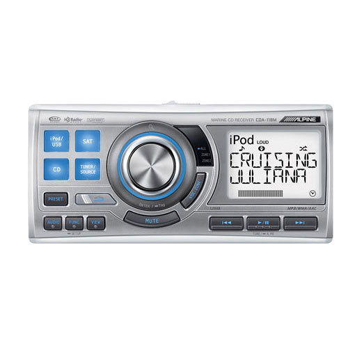 Alpine CDA-118M Marine CD Receiver MP3/WMA/AAC USB/iPod/iPhone/Dual Zone