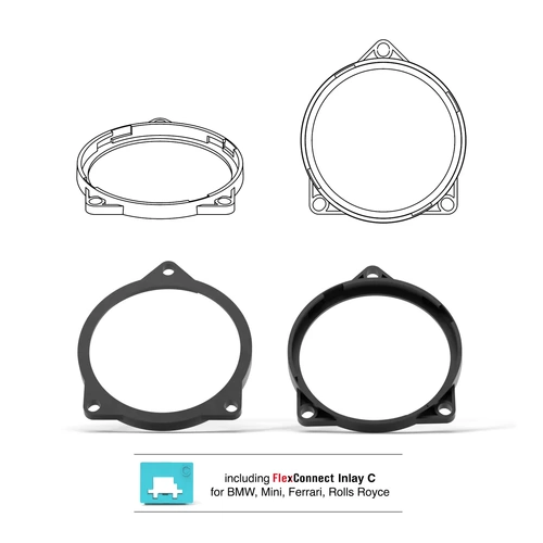 HELIX CFMK100 BMW.1 FlexMount CFMK100 - 4" 3D Printed Speaker Adapter | Pair